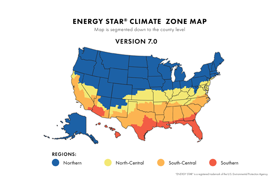 climate zone map with key