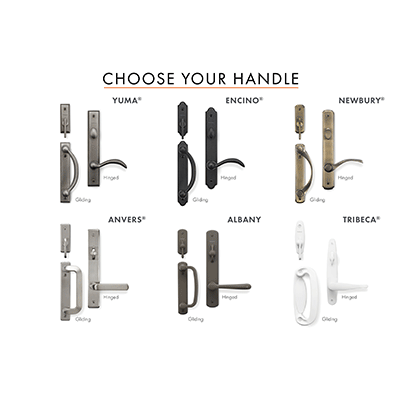 Collection of door handle styles