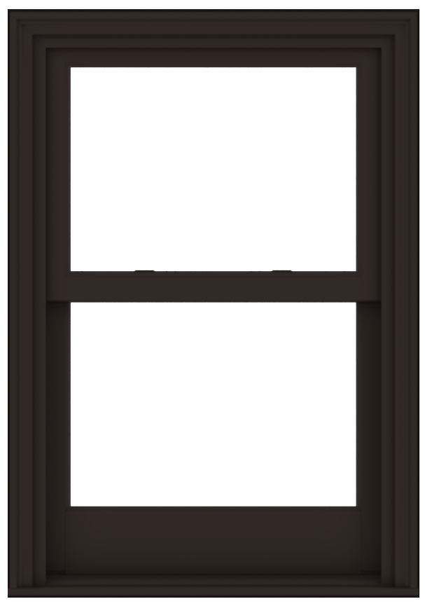andersen e series double-hung window with dark bronze trim