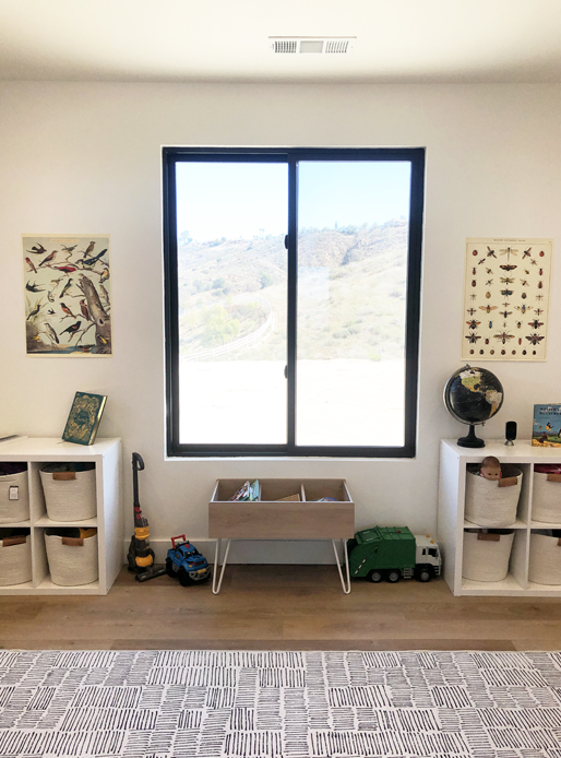 Sliding window in charming kids play room