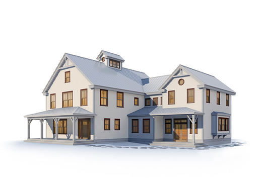 Illustration of traditional farmhouse